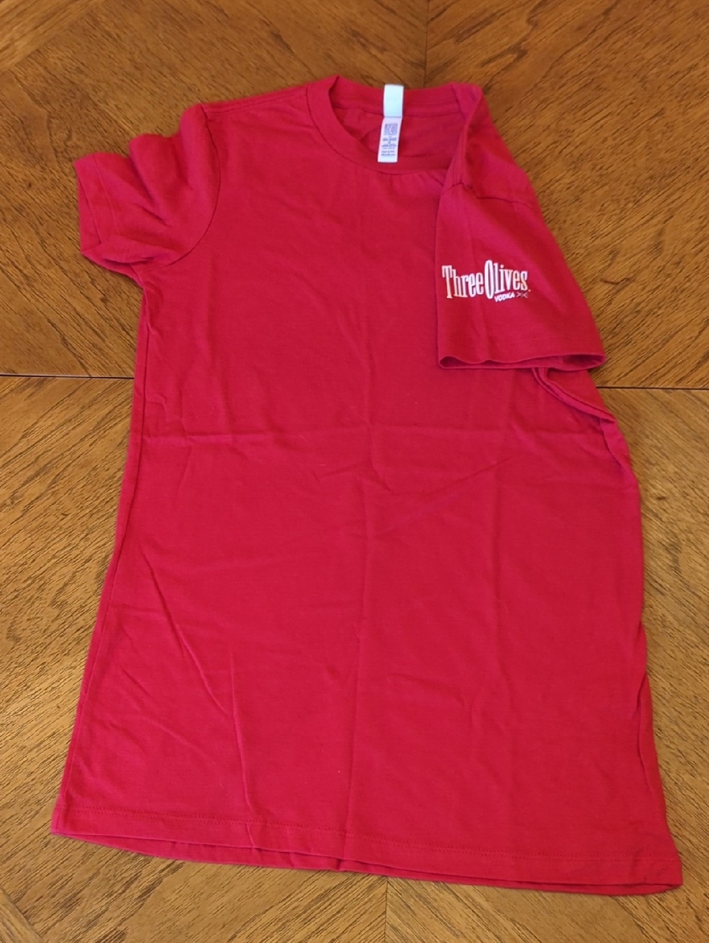 Three Olives Red Sleeve Logo Baby Tee